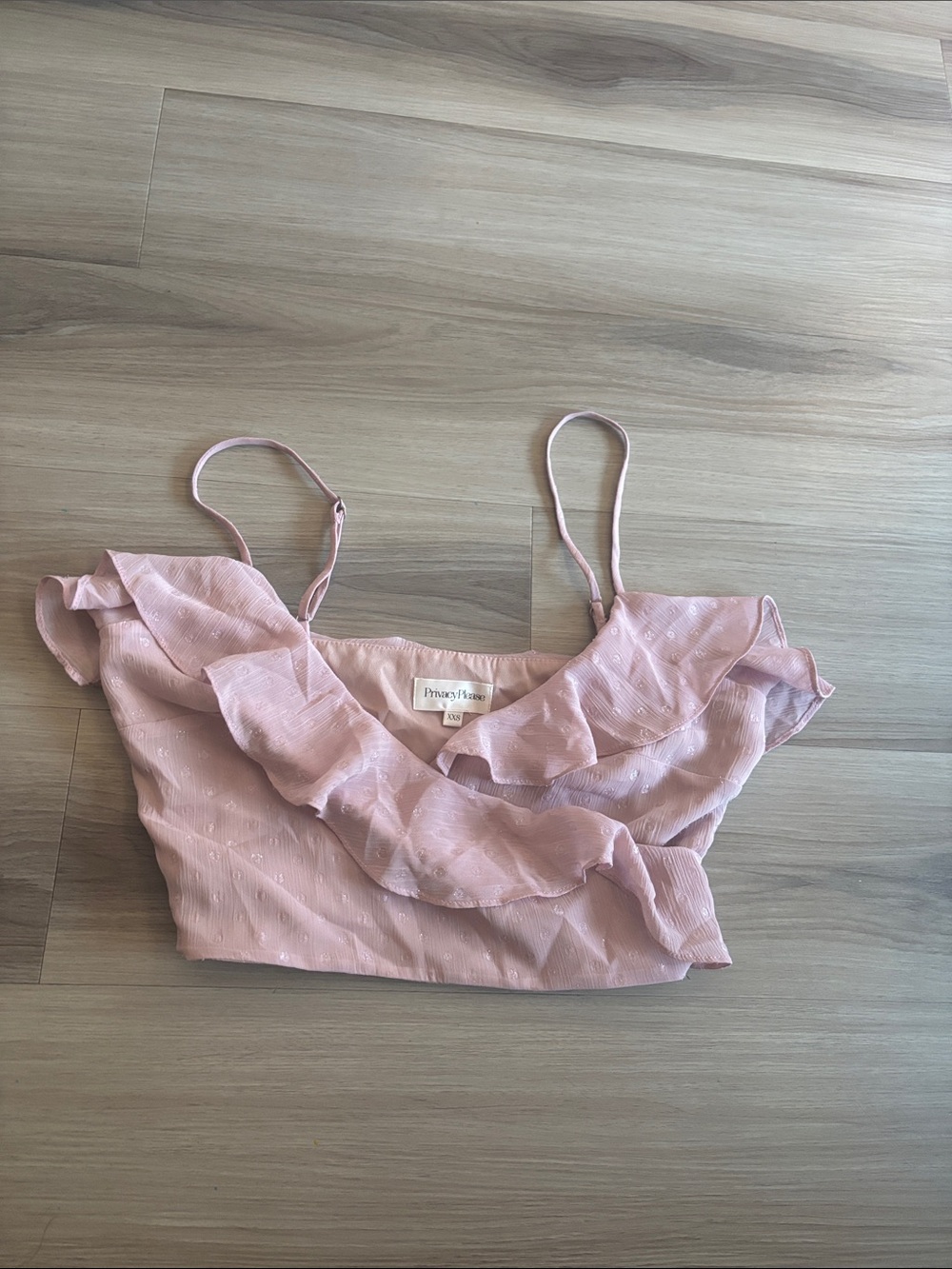 Privacy Please Blush Pink Ruffle Crop Camisole